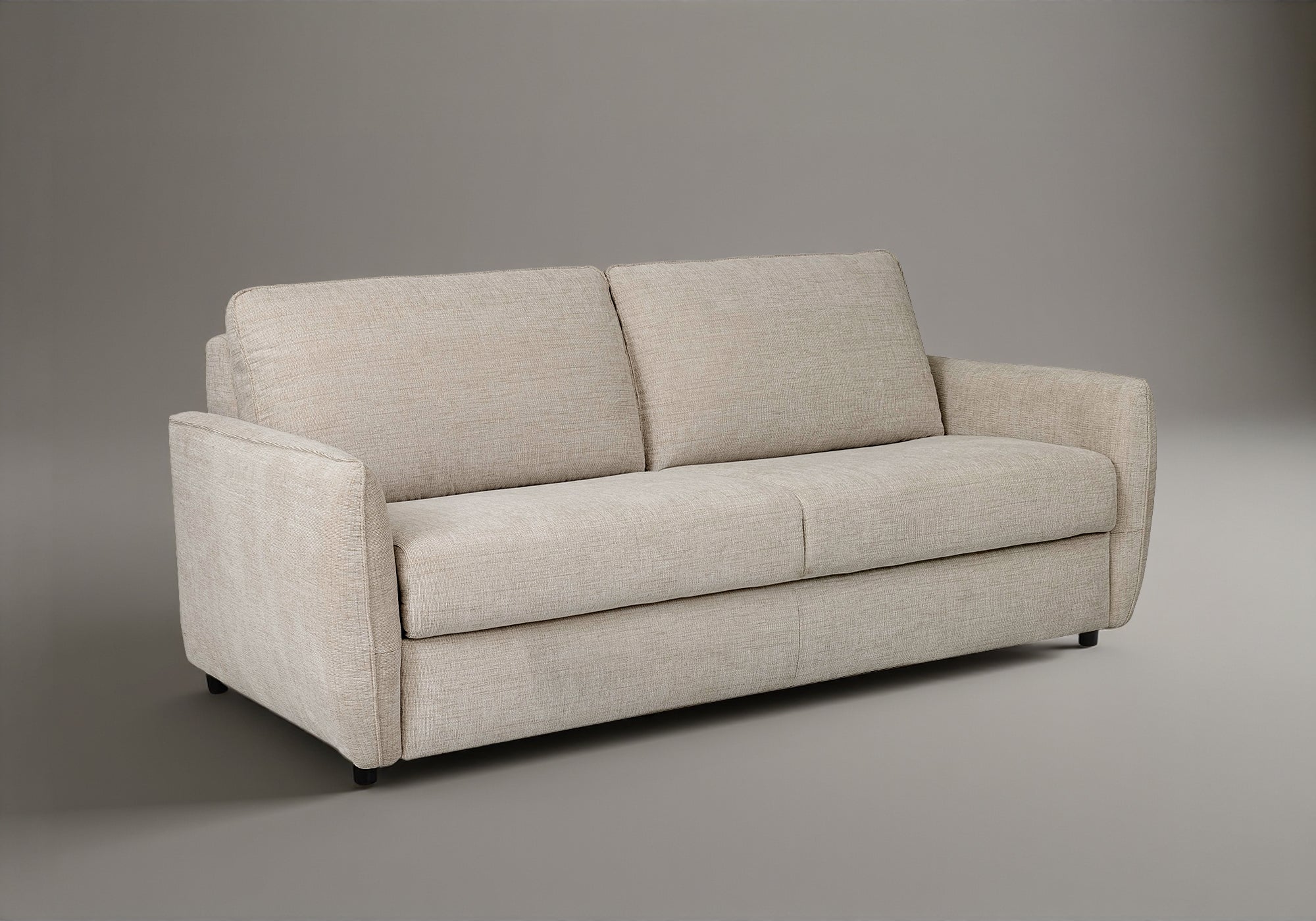 Canapé convertible 3 places en velours texturé beige CHIARA