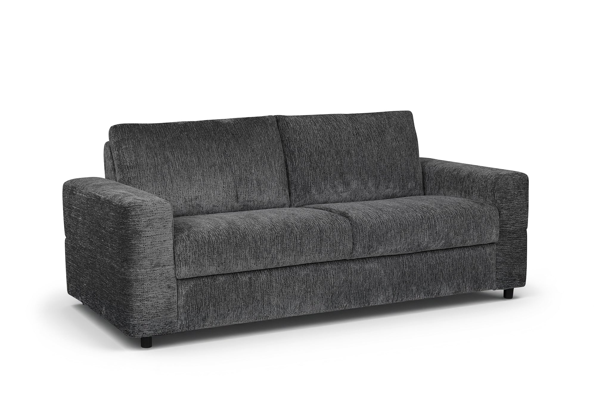 Canapé convertible 3 places en velours chiné gris foncé AMAURY