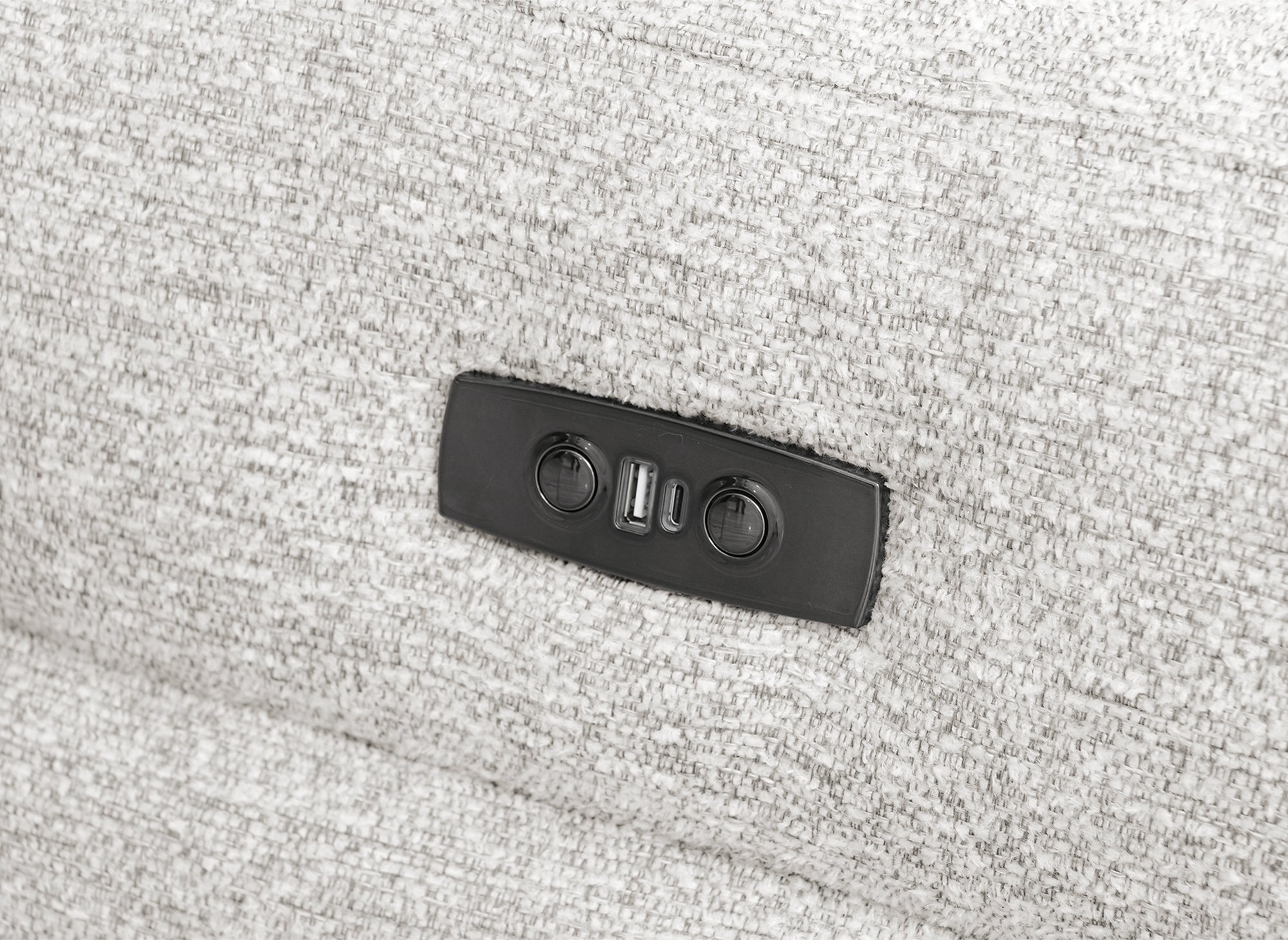 Canapé 3 places relax électrique en tissu bouclette beige DAVY