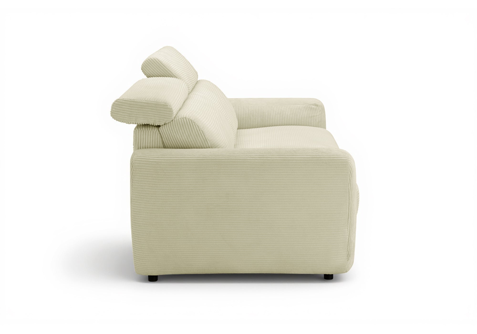 Canapé convertible express 3 places en velours côtelé beige TOGO