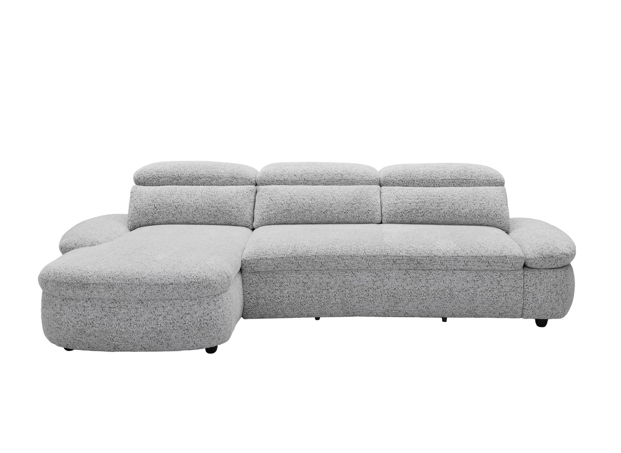 Canapé d'angle relax électrique en tissu bouclette gris CLEMENT - Angle gauche