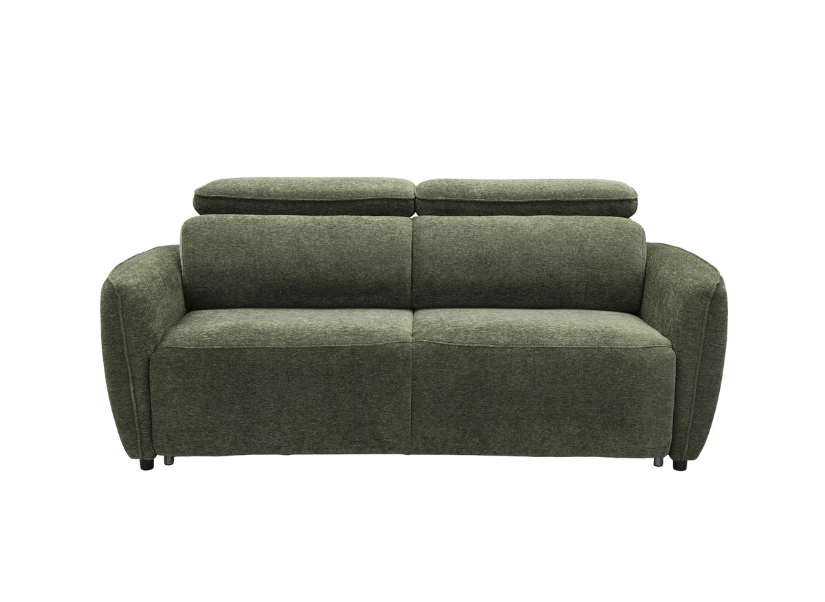 Canapé convertible express 3 places en tissu texturé vert JACINTHE