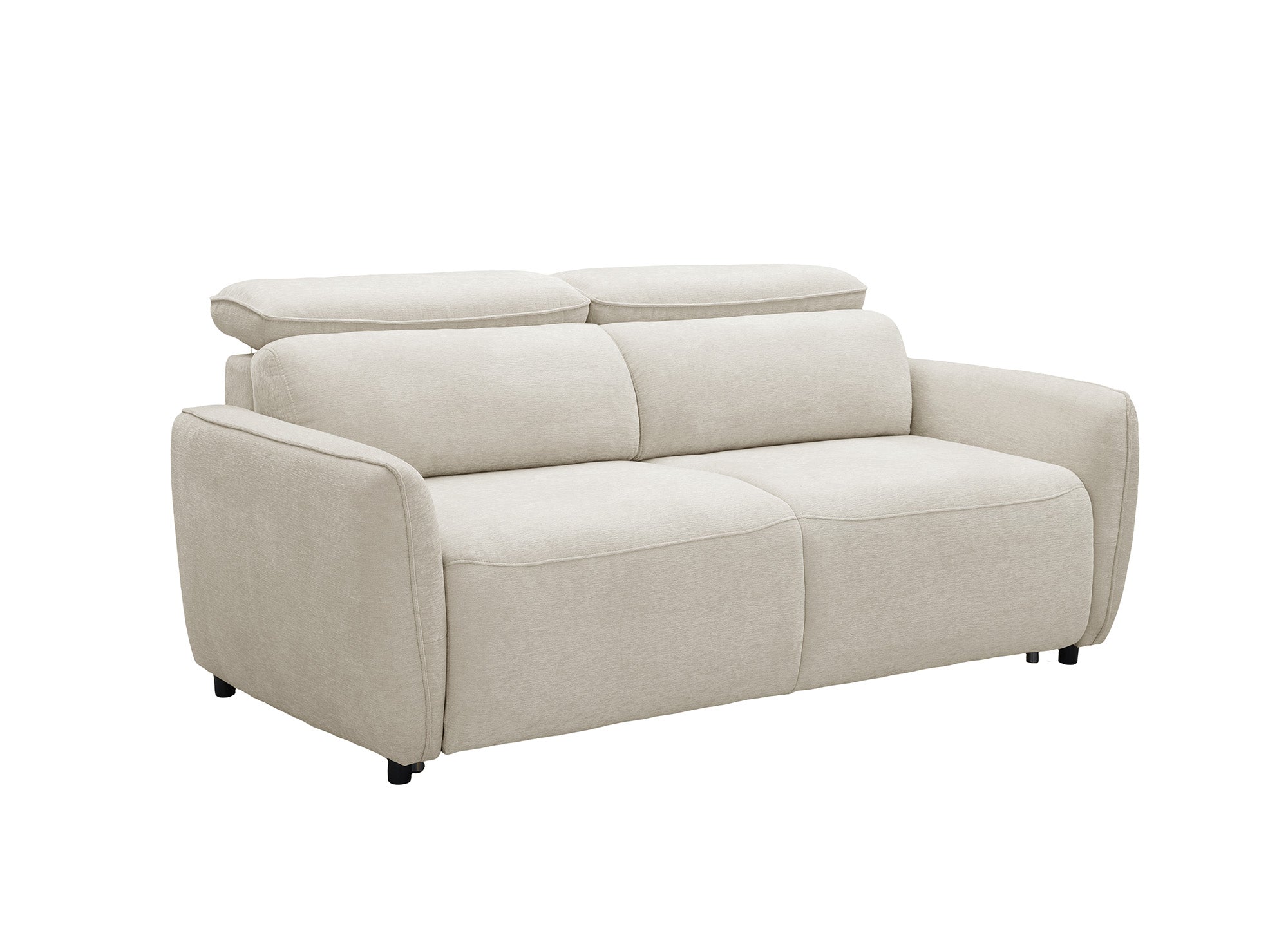 Canapé convertible express 3 places en tissu texturé beige JACINTHE