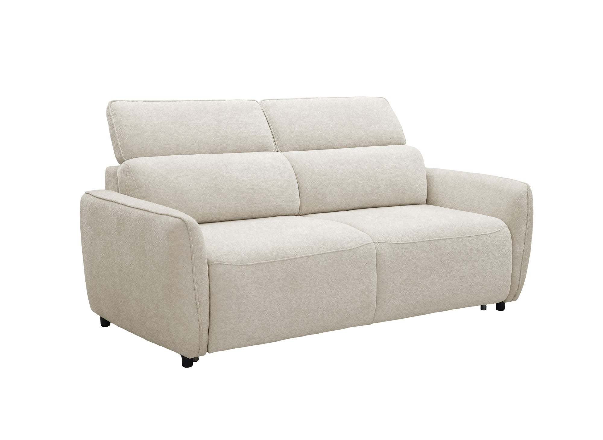 Canapé convertible express 3 places en tissu texturé beige JACINTHE