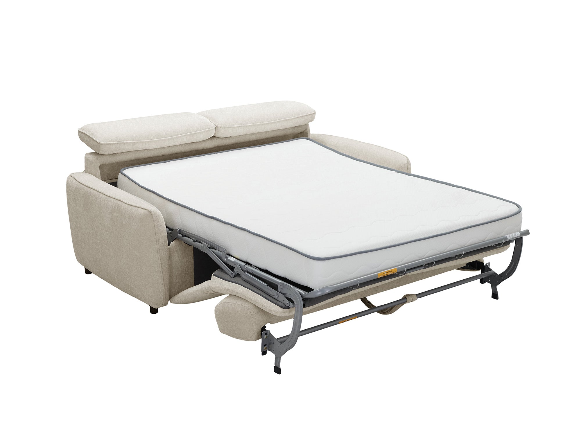 Canapé convertible express 3 places en tissu texturé beige JACINTHE