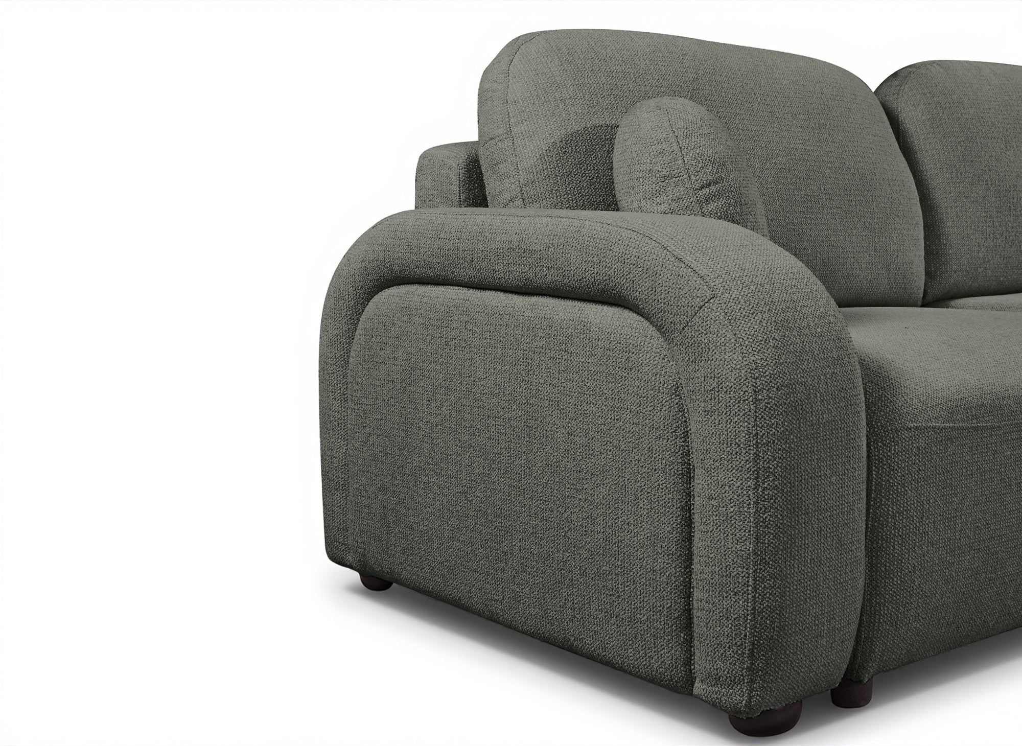 Canapé convertible 3 places en tissu bouclette vert MAYORA