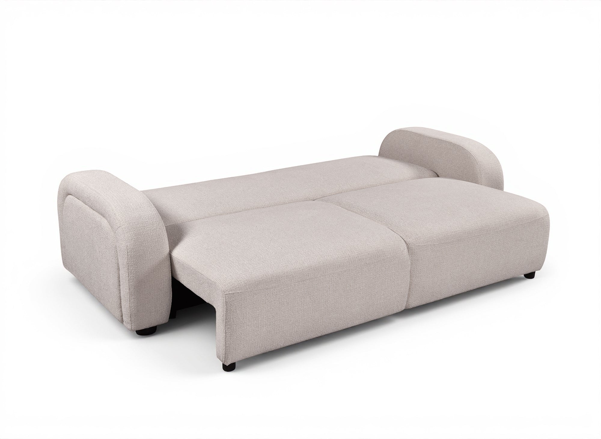 Canapé convertible 3 places en tissu bouclette beige MAYORA