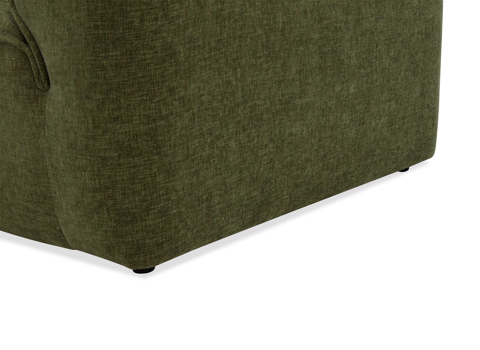 Canapé droit 3 places en velours chiné vert olive ABELIA