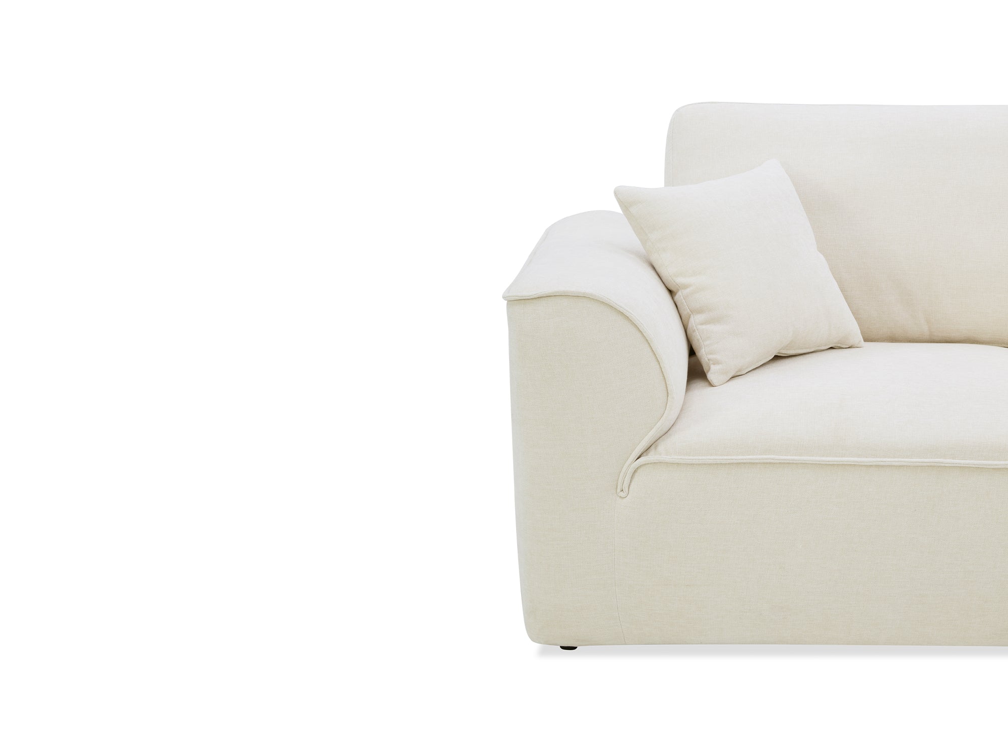 Canapé droit 3 places en velours chiné beige ABELIA