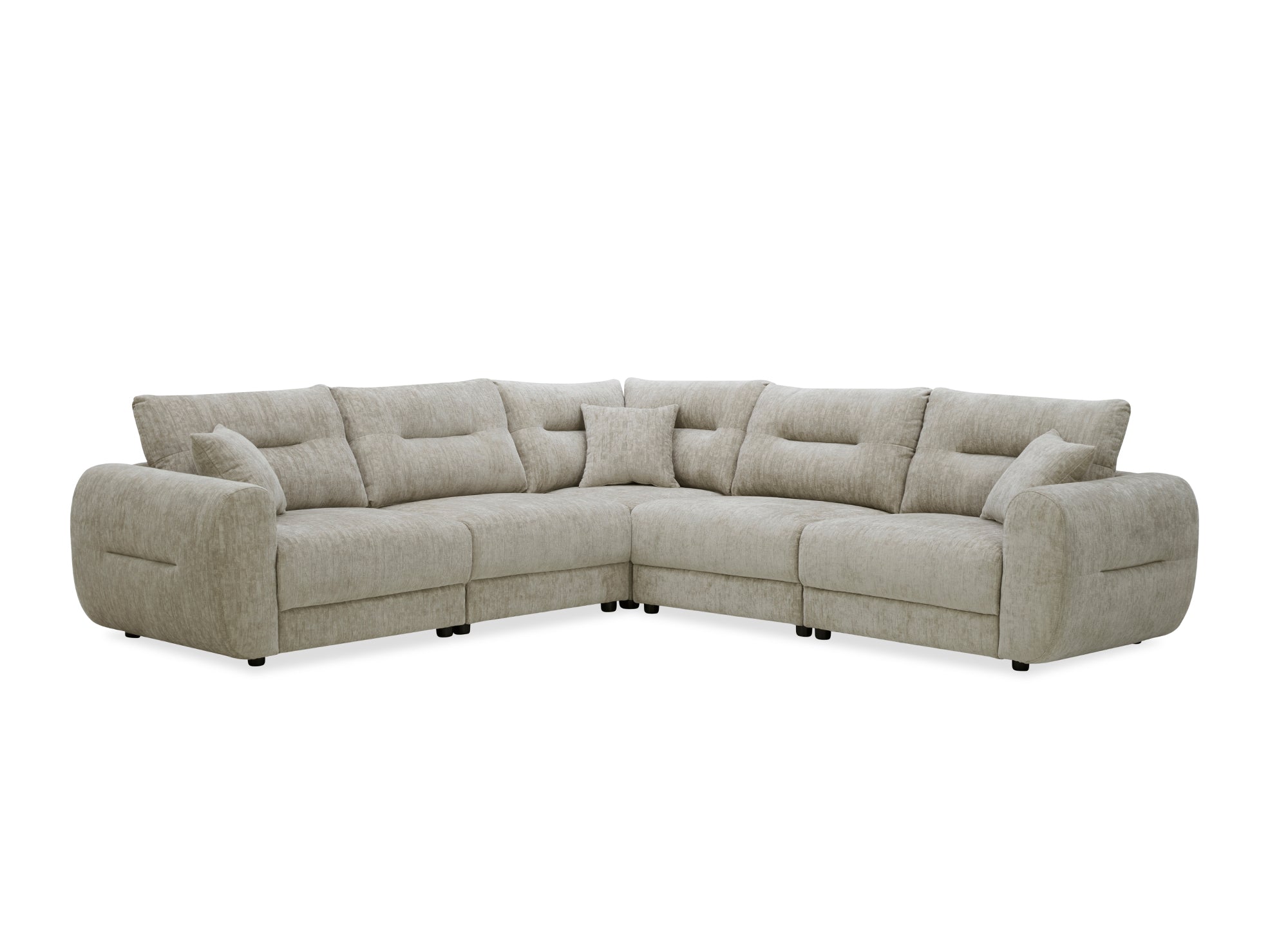 Canapé d'angle en velours chiné taupe BALIANE