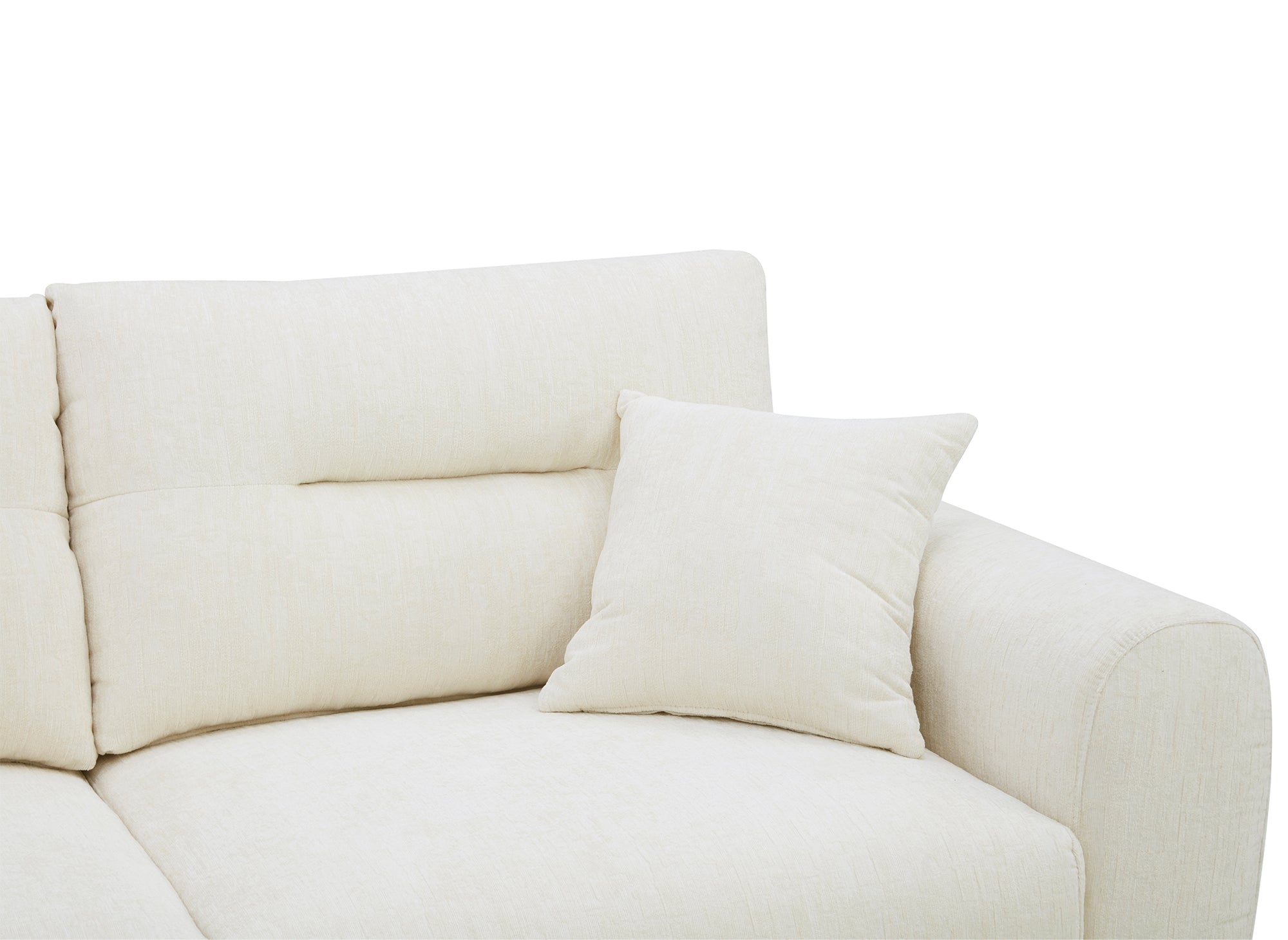 Canapé d'angle en velours chiné beige BALIANE