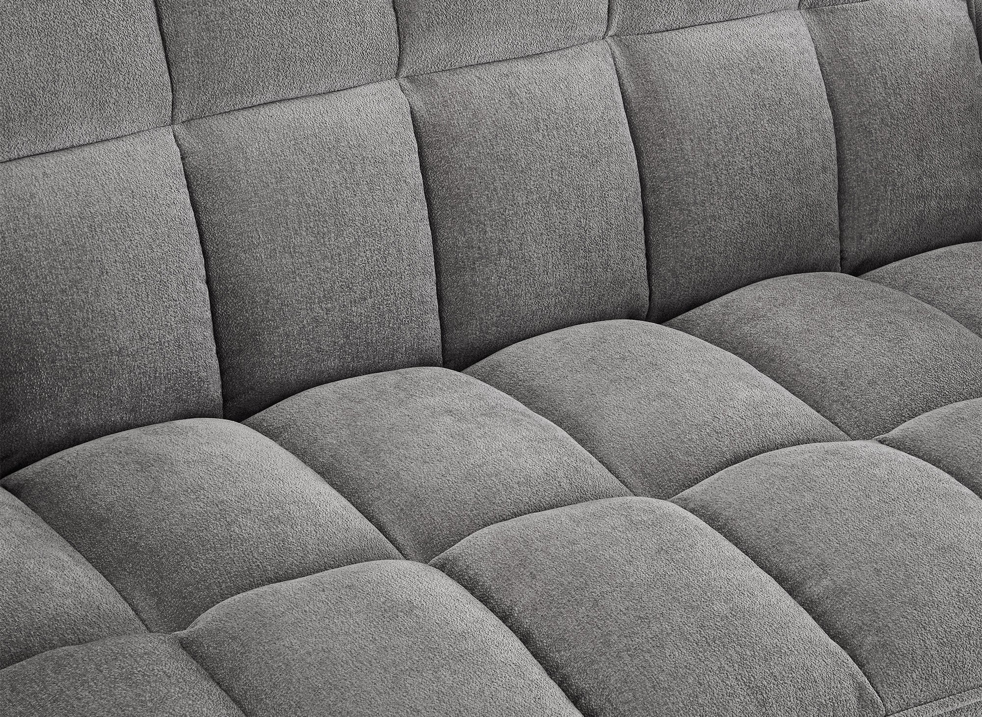 Canapé convertible 2 places en velours texturé gris JASPER