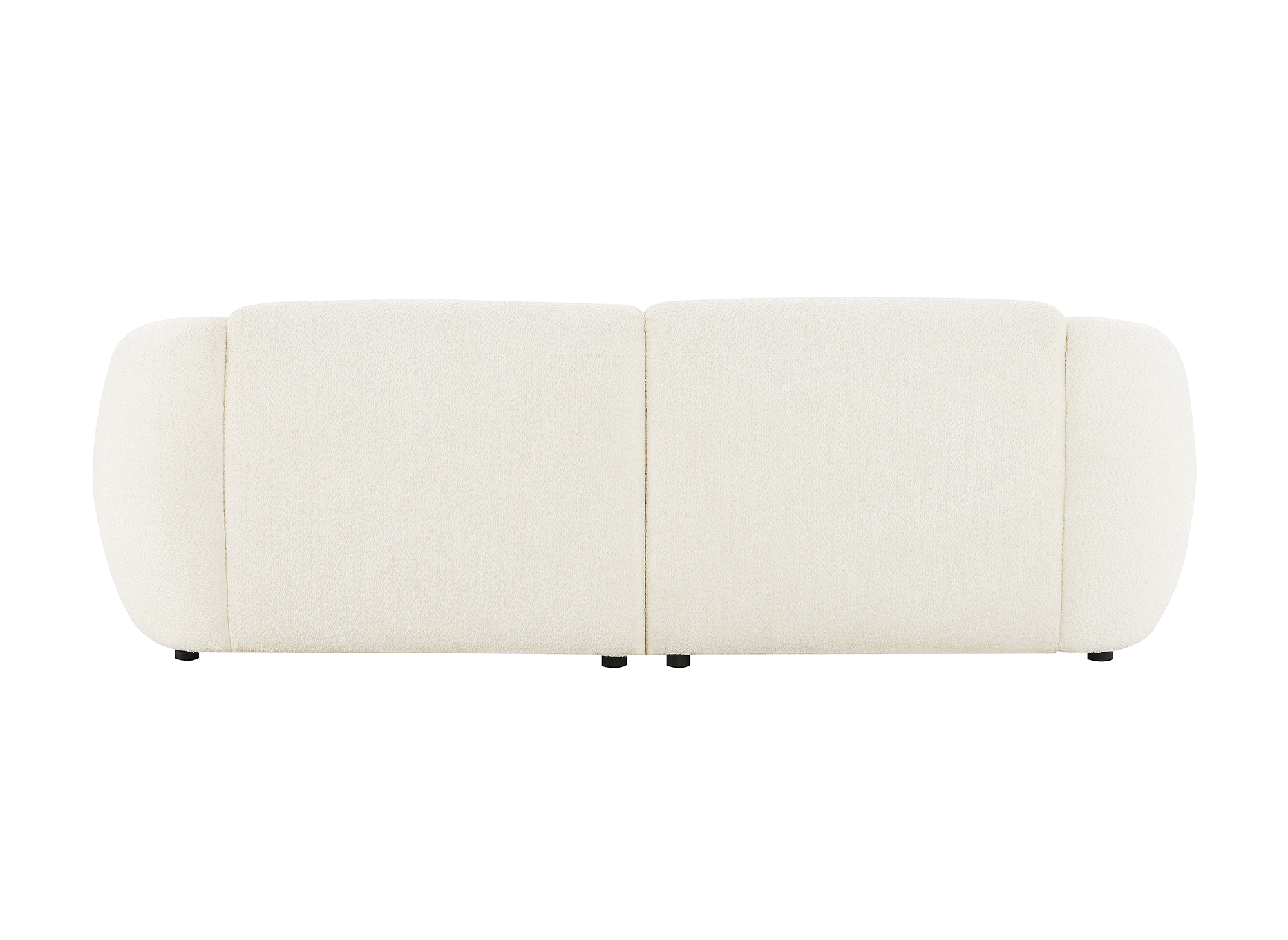 Pouf en tissu bouclette blanc écru NYLA