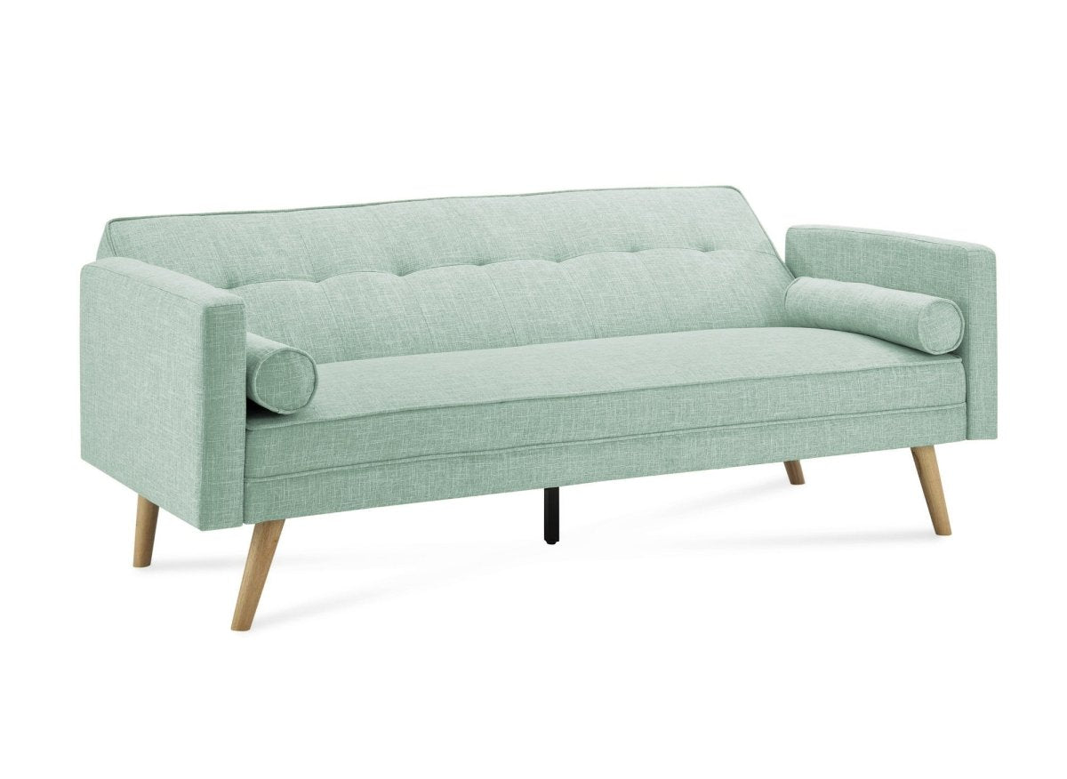 Banquette clic clac en tissu vert d'eau TANIA - DécoInParis