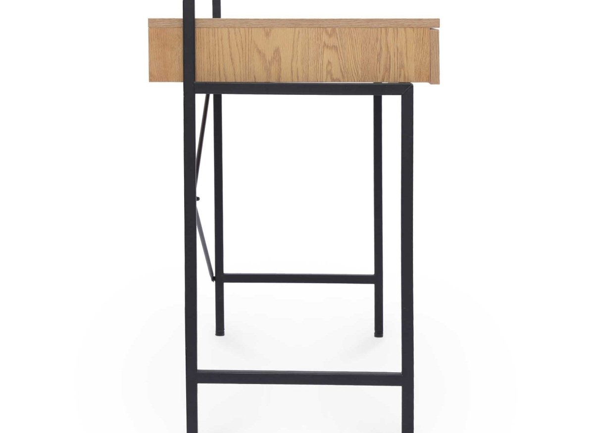 Bureau compact design industriel en bois et métal EDMOND - DécoInParis