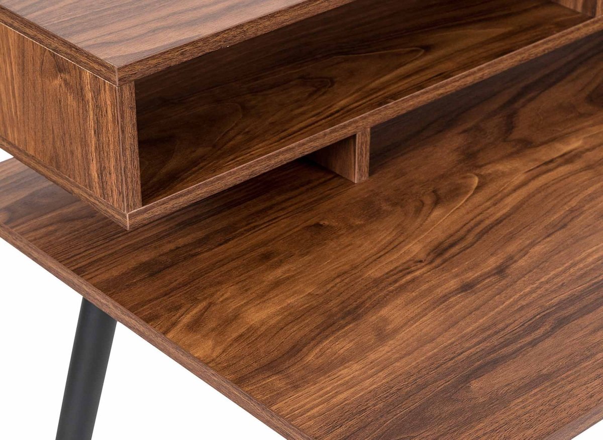Bureau style industriel avec niches en bois et métal noir MARLINE - DécoInParis