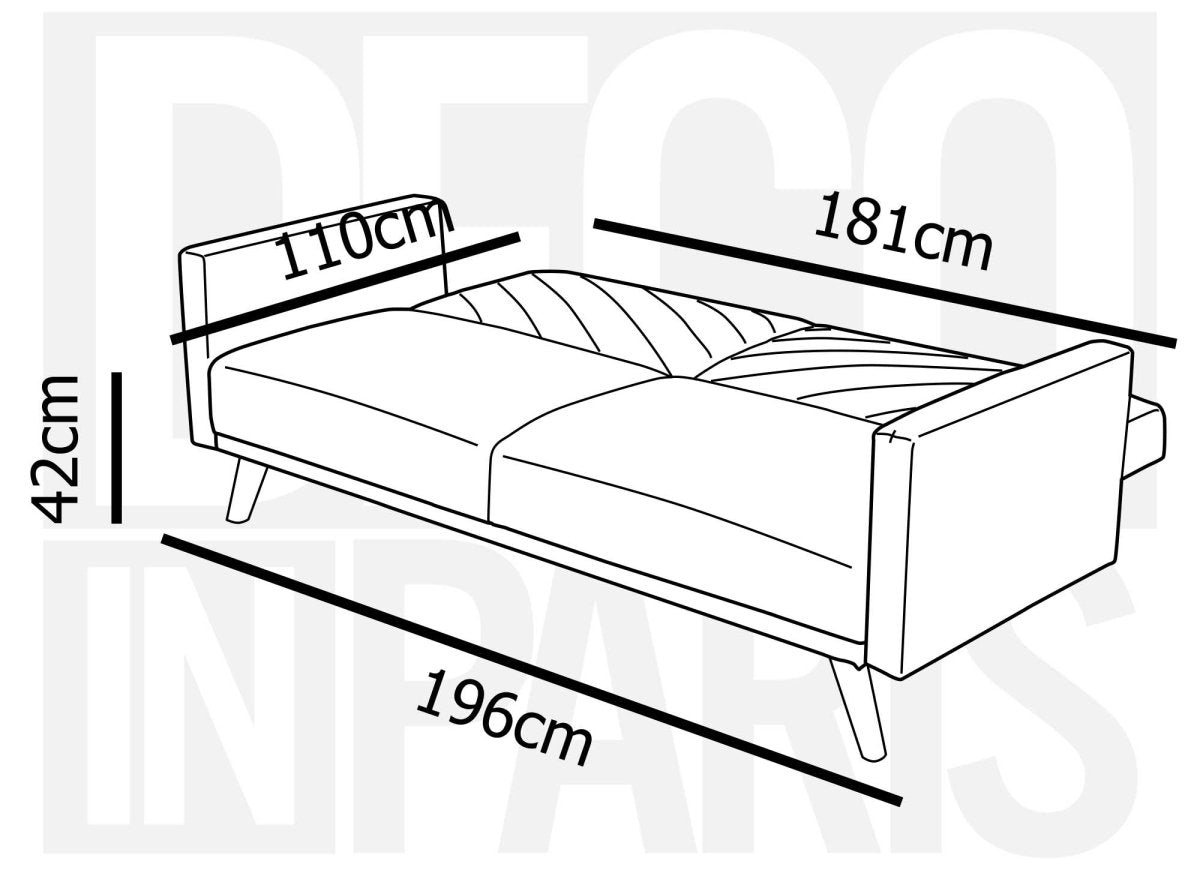 Canapé 3 places convertible scandinave en tissu gris BALDER - DécoInParis