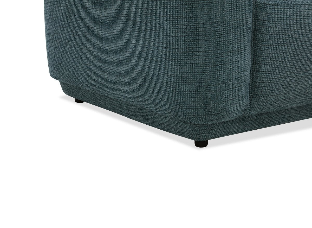 Canapé 3 places en velours chiné bleu CARLOTA - DécoInParis