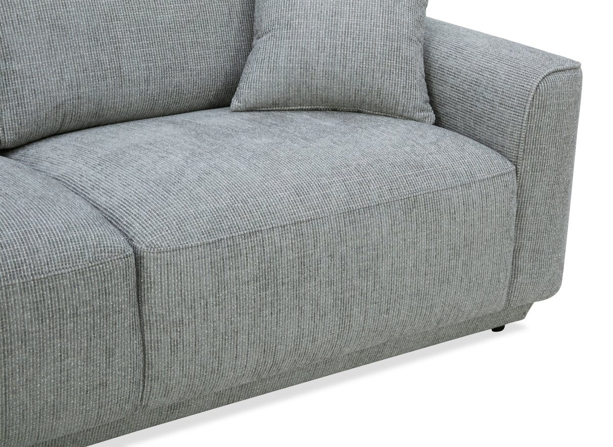 Canapé 3 places en velours chiné gris CARLOTA - DécoInParis