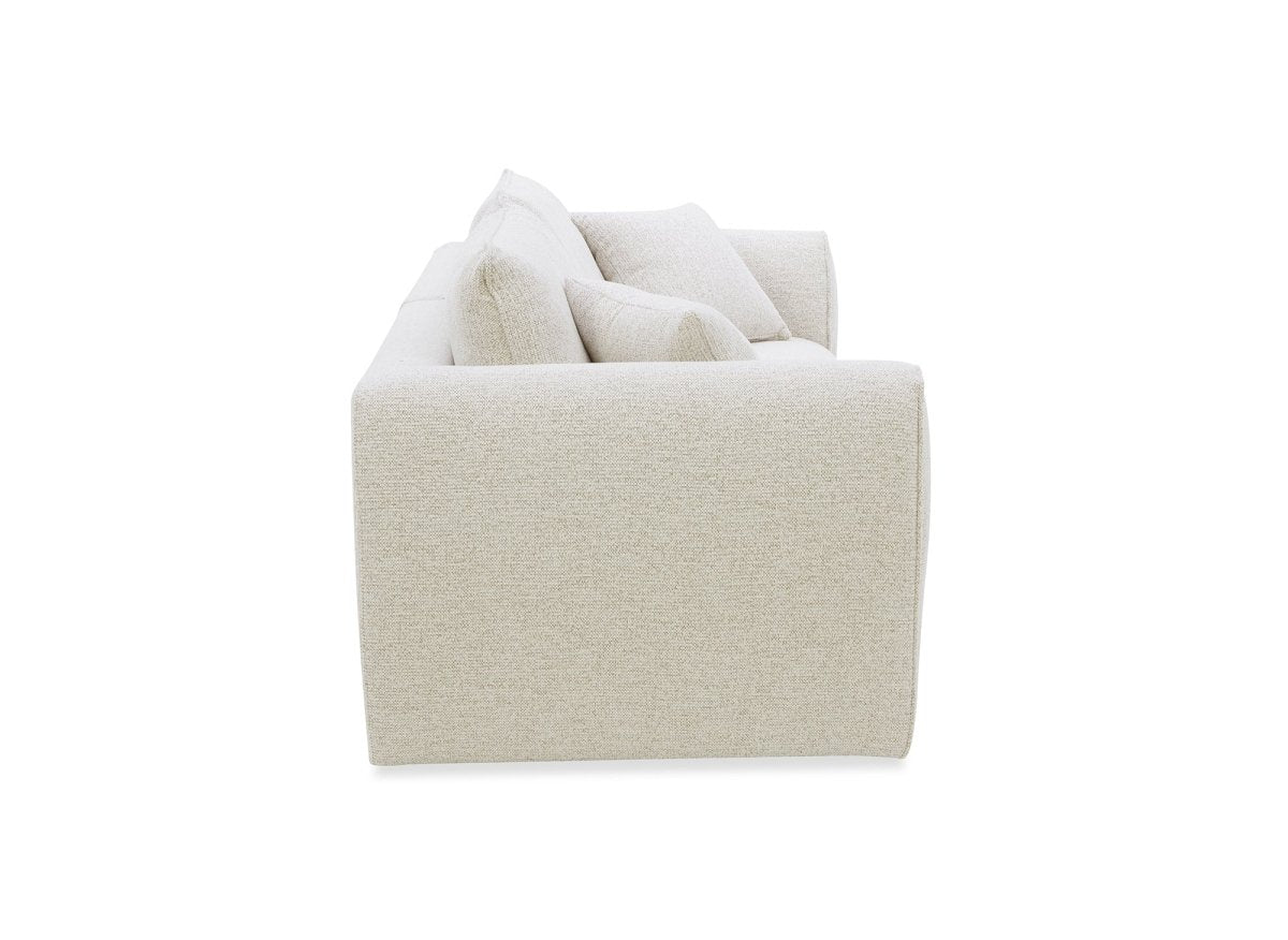 Canapé 3 places en velours texturé beige NALYA - DécoInParis