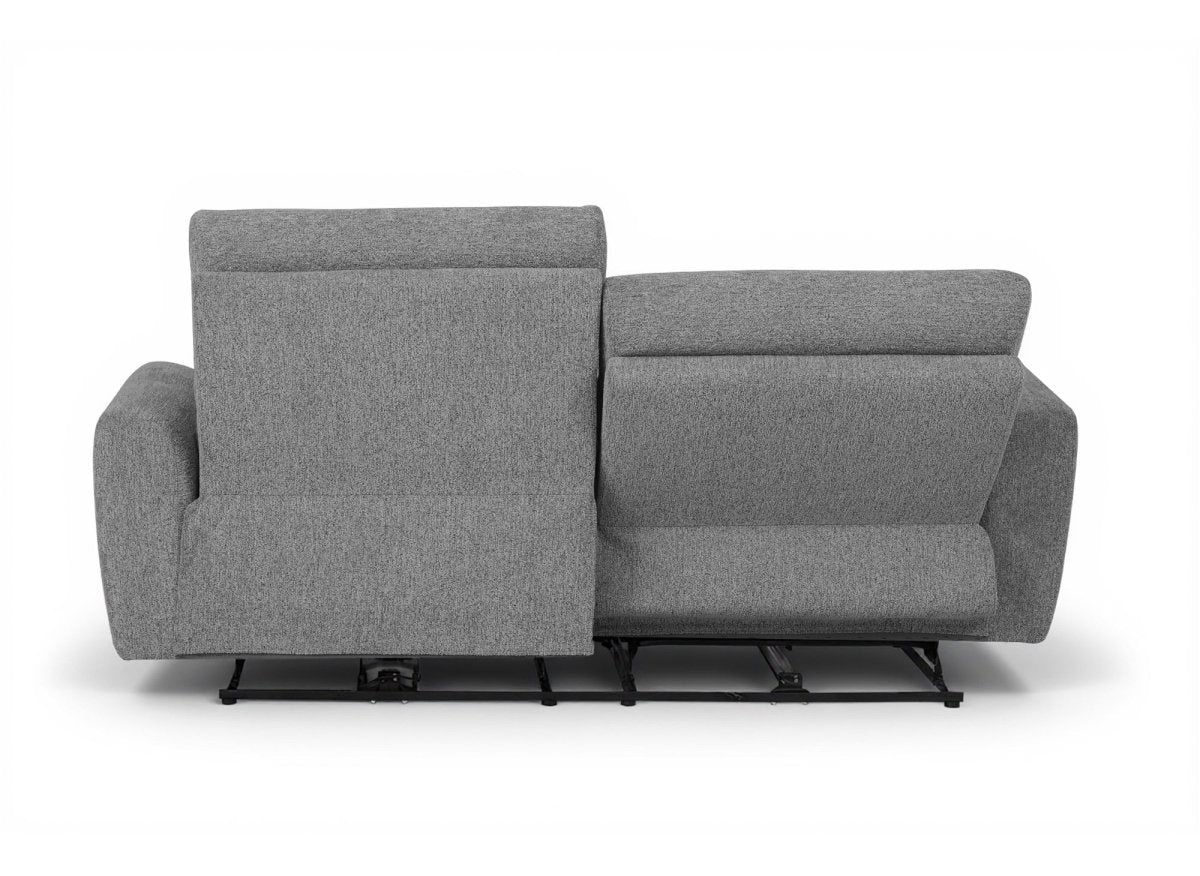 Canapé 3 places relax électrique en tissu bouclette gris DAVY - DécoInParis