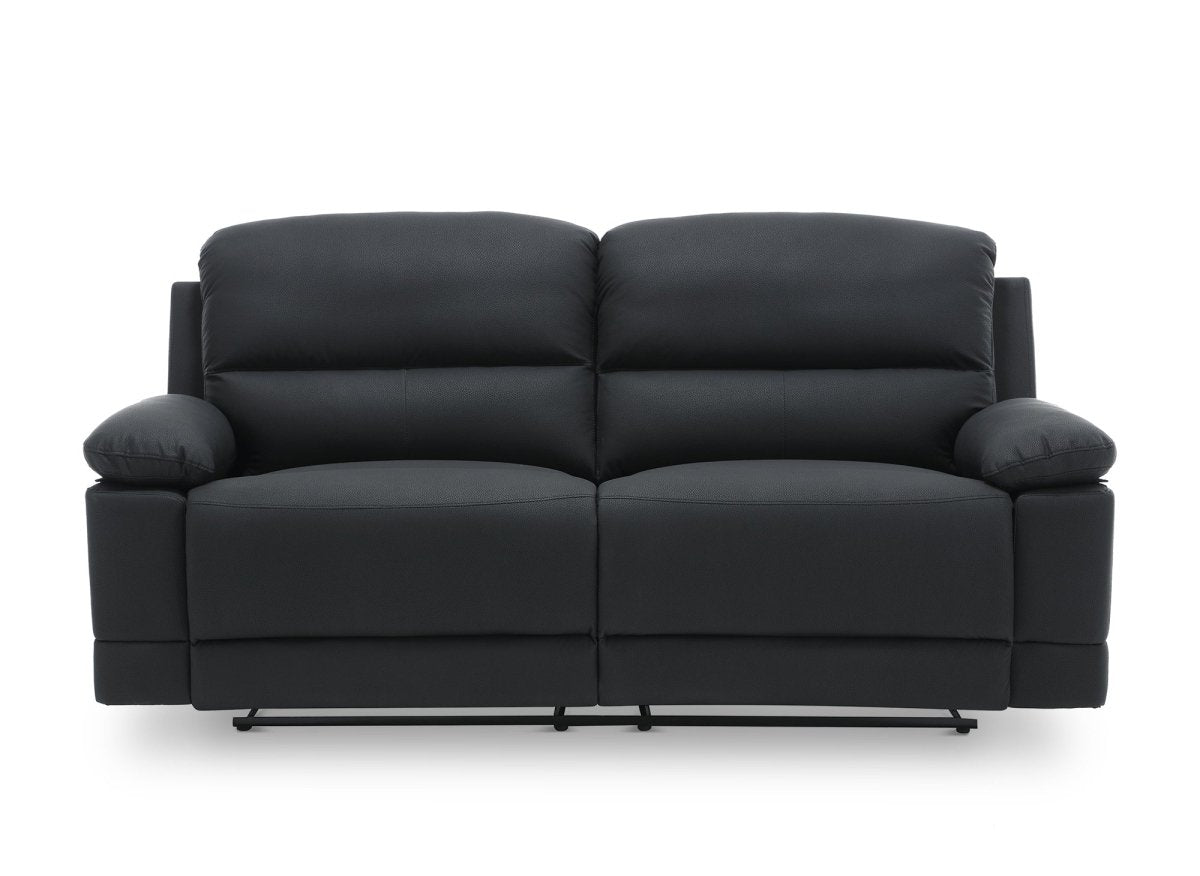 Canapé 3 places relax manuel en simili cuir noir DANY - DécoInParis