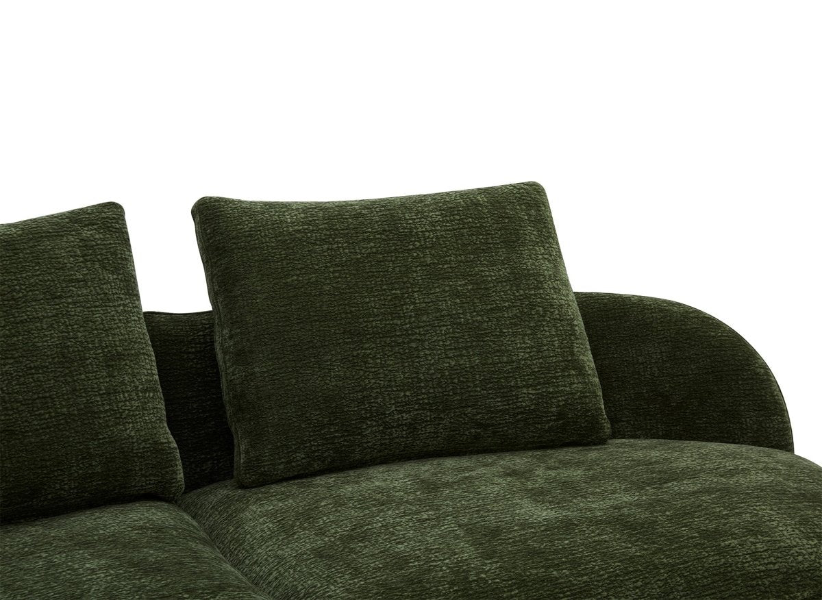 Canapé 4 places en velours tissé vert olive DARIUS - DécoInParis
