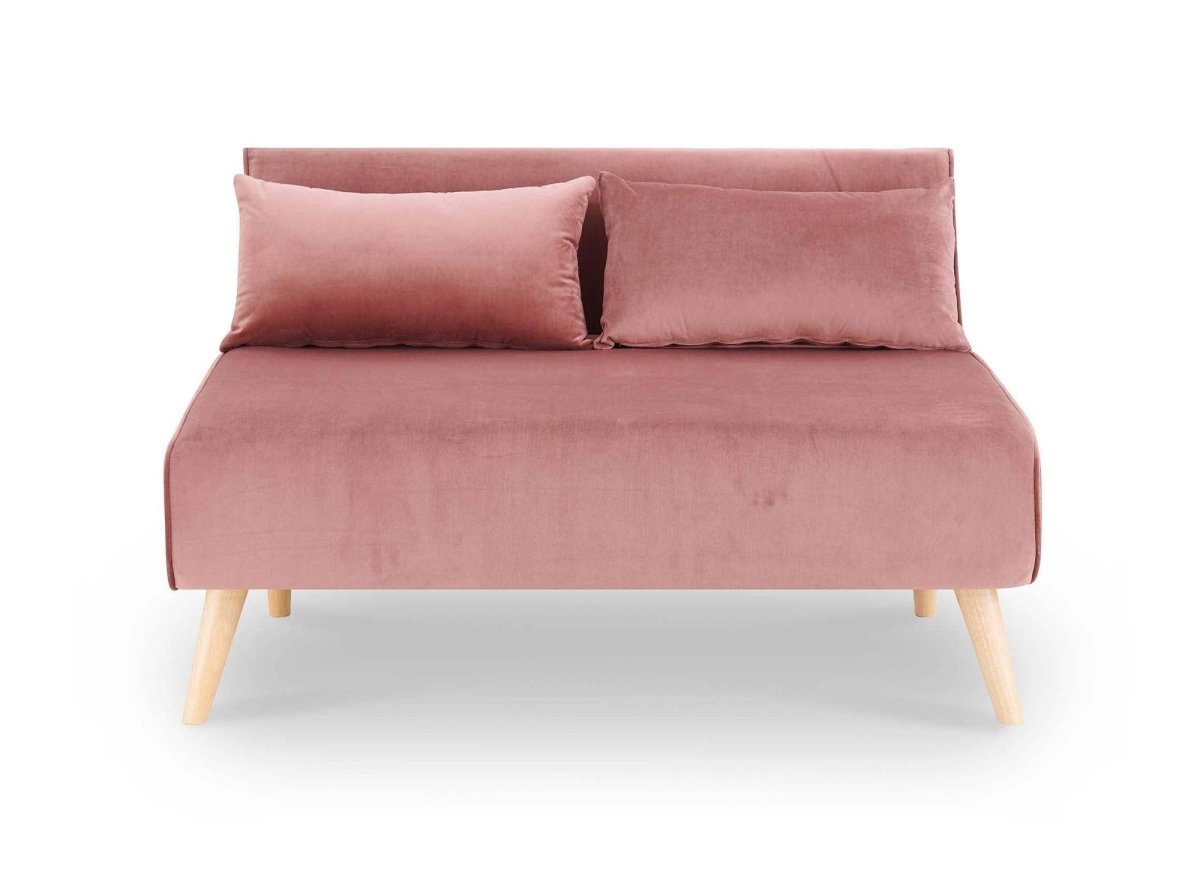 Canapé clic clac 2 places en velours rose TONKA - DécoInParis