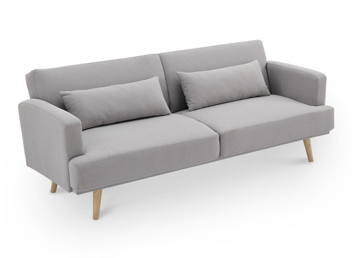 Canapé clic clac 3 places en tissu gris BART - DécoInParis