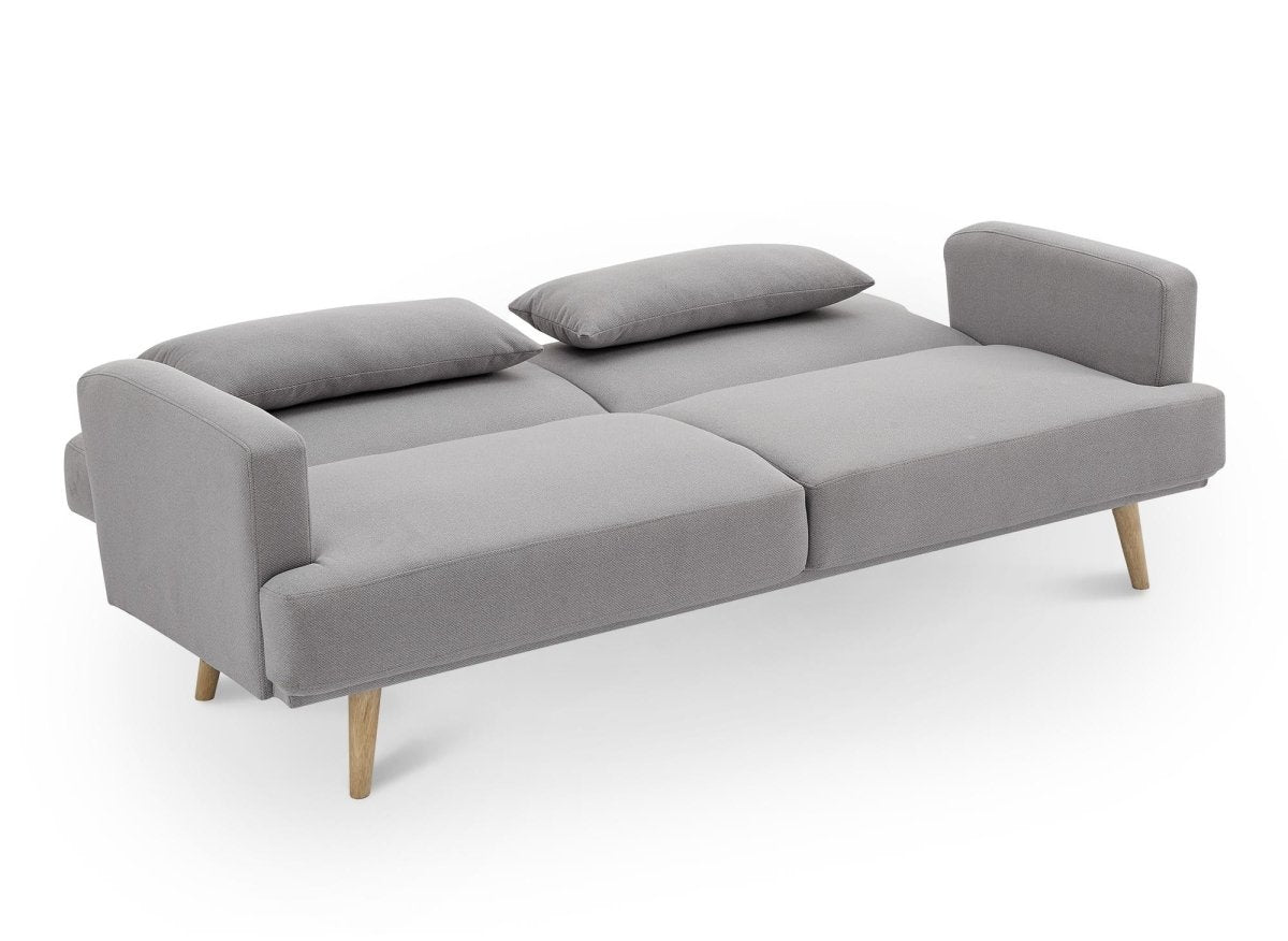 Canapé clic clac 3 places en tissu gris BART - DécoInParis