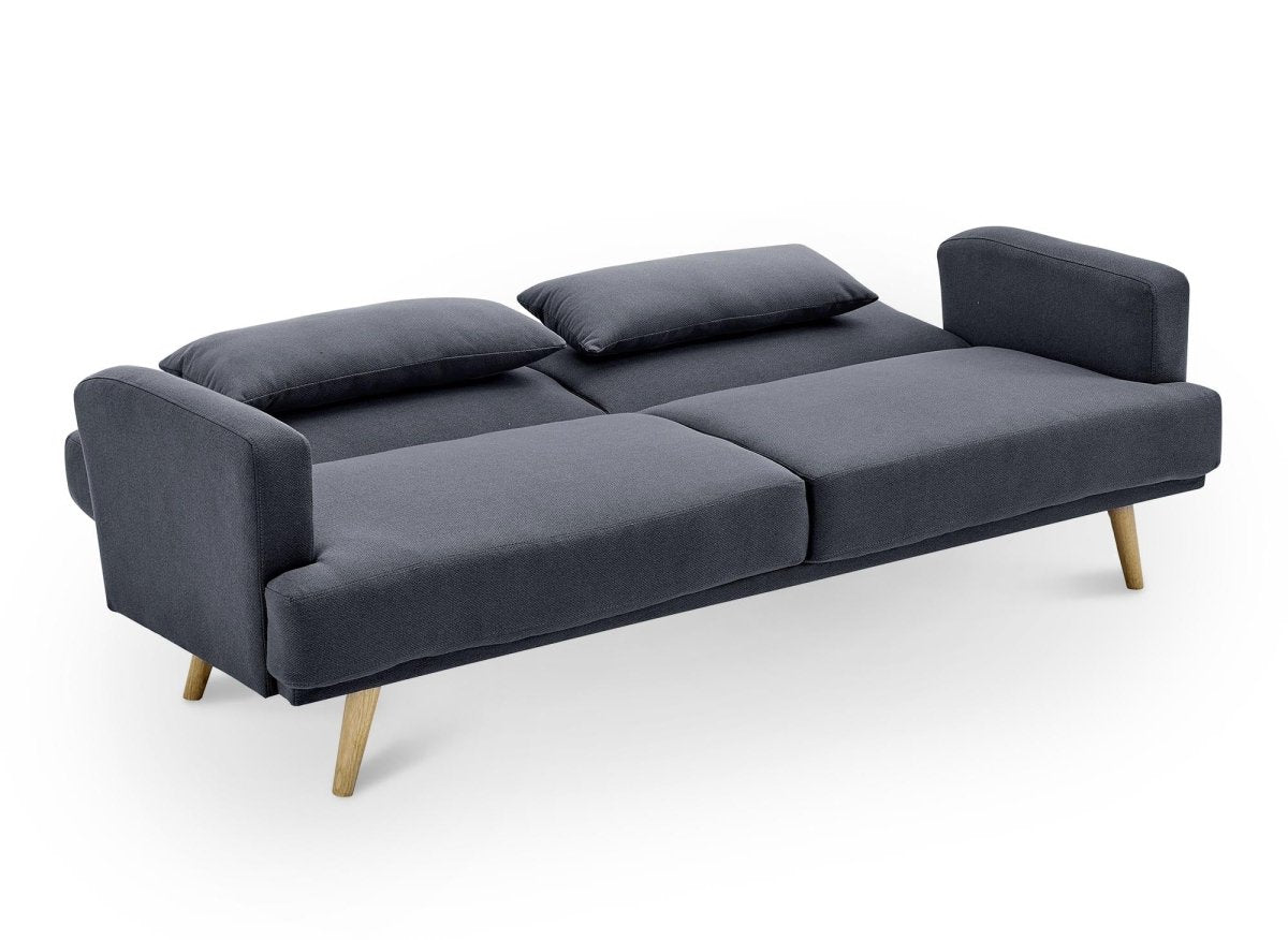 Canapé clic clac 3 places en tissu gris foncé BART - DécoInParis