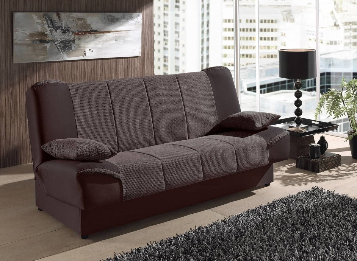 Canapé clic clac marron convertible NATI - DécoInParis