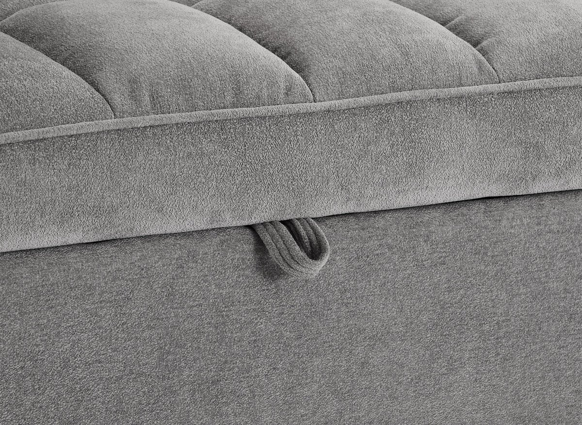 Canapé convertible 2 places en velours texturé gris JASPER - DécoInParis