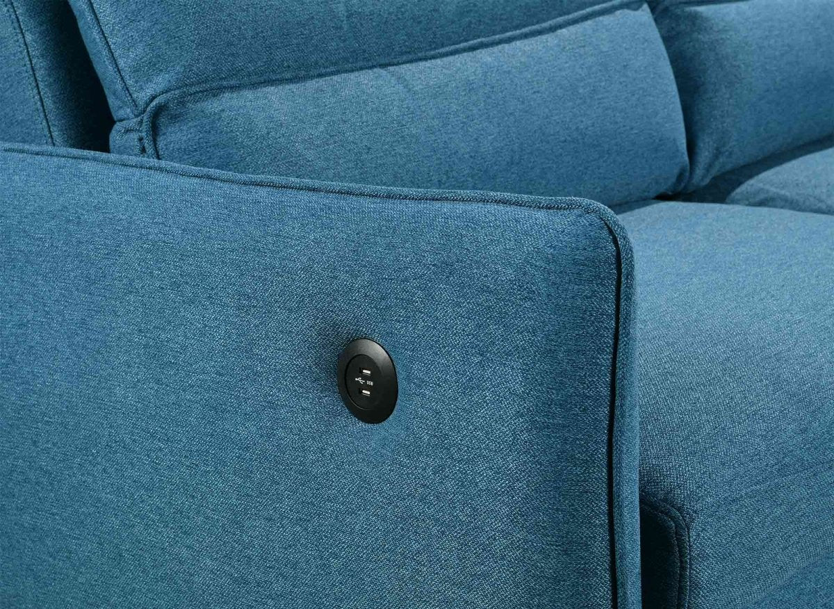 Canapé convertible 3 places en tissu bleu ZADIG - DécoInParis