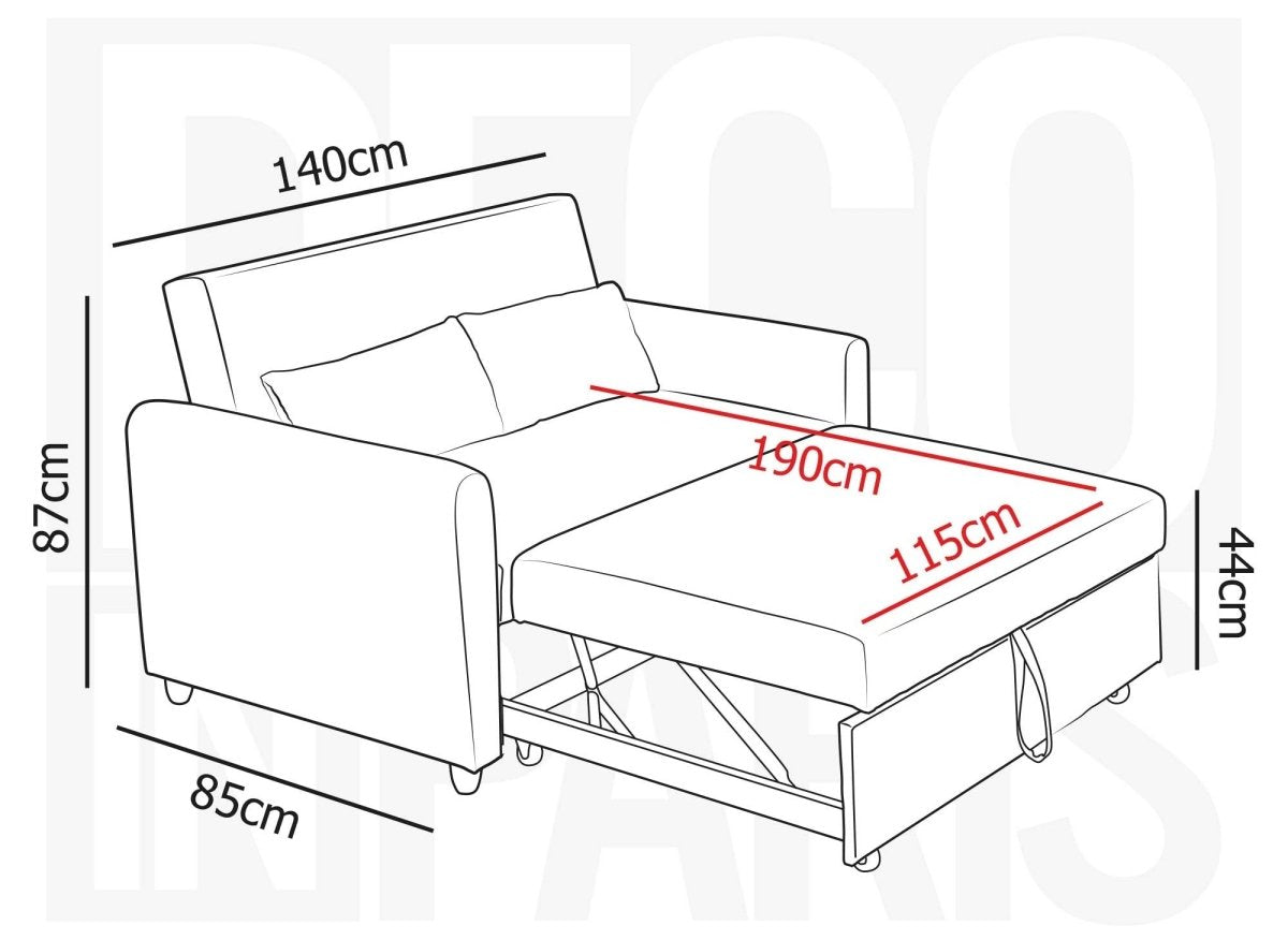 Canapé convertible 3 places en tissu vert d'eau KALAYA - DécoInParis