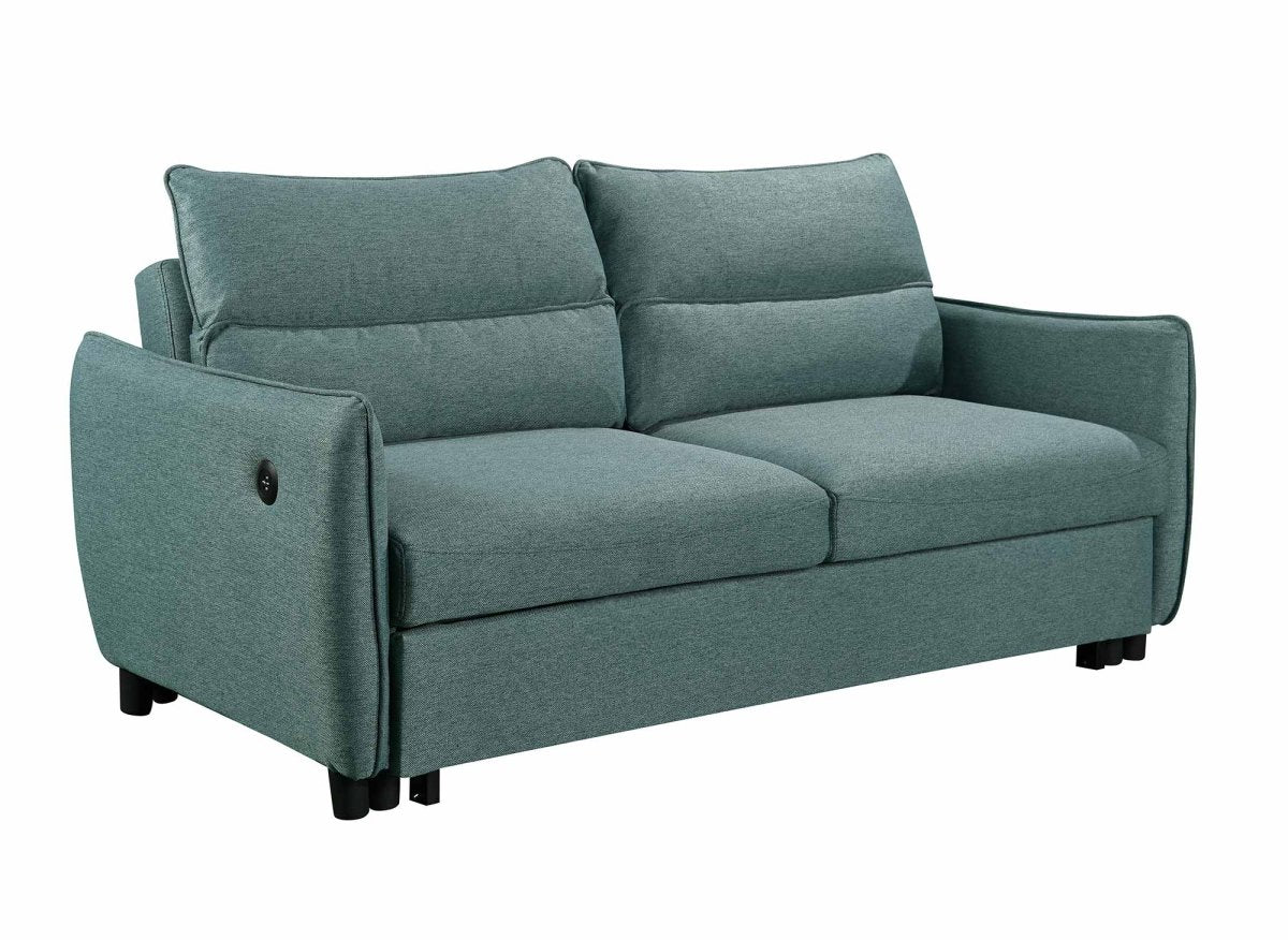 Canapé convertible 3 places en tissu vert ZADIG - DécoInParis