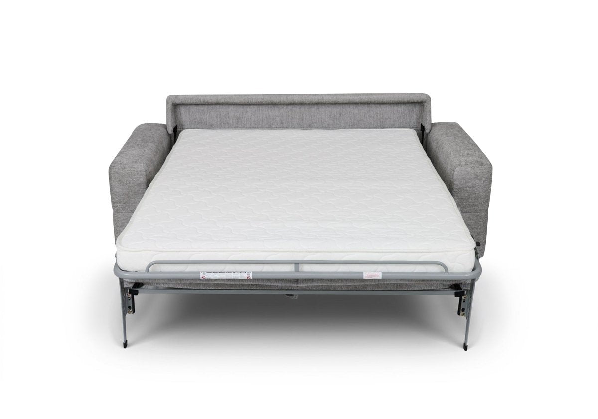 Canapé convertible express 3 places en velours chiné gris clair AMAURY - DécoInParis