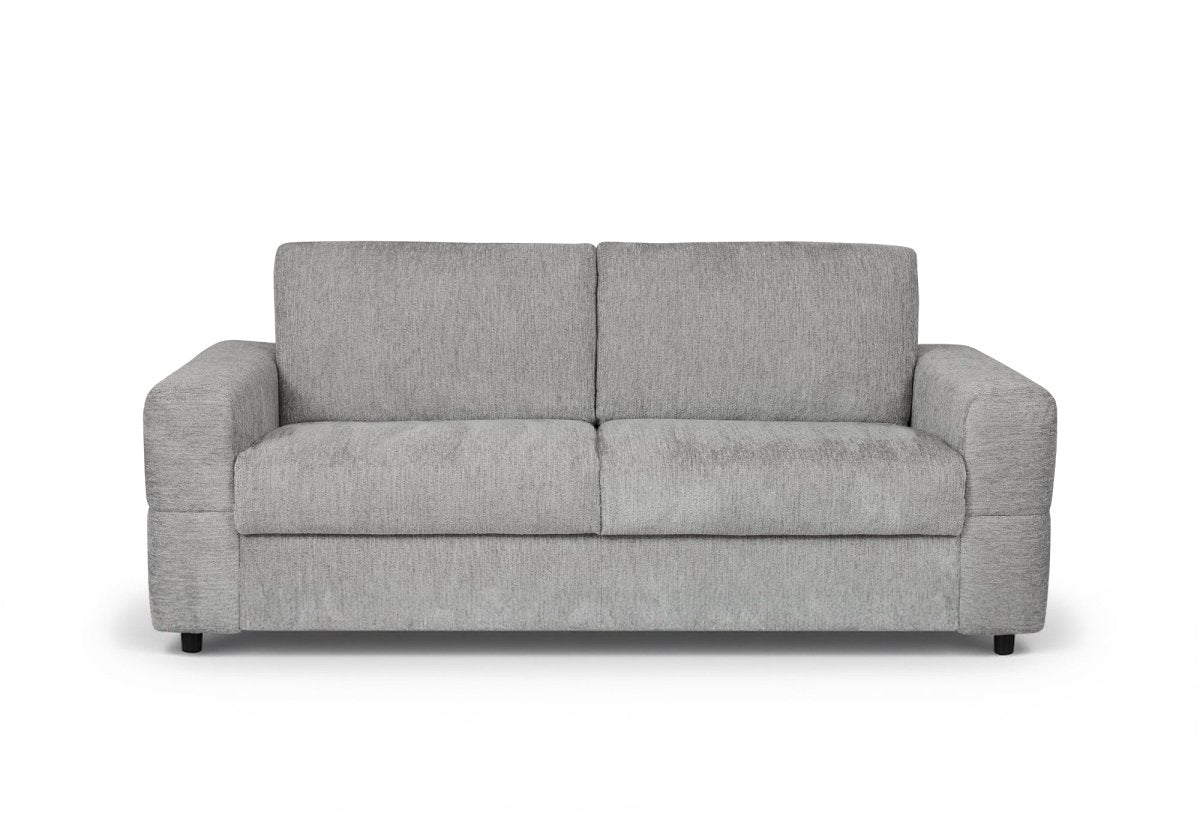 Canapé convertible express 3 places en velours chiné gris clair AMAURY - DécoInParis