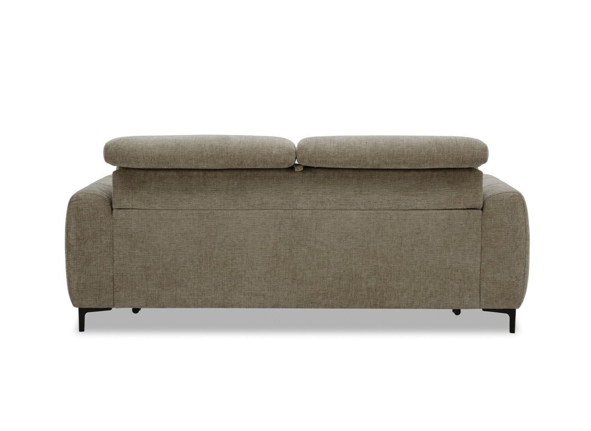 Canapé convertible express 3 places en velours texturé taupe CALEB - DécoInParis