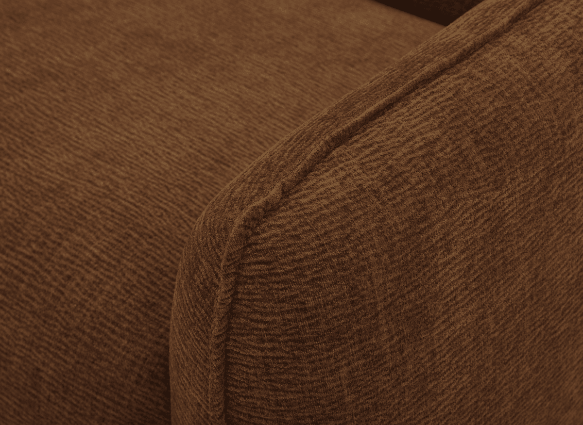 Canapé convertible express 3 places matelas 15 cm en tissu texturé terracotta ADILIO - DécoInParis