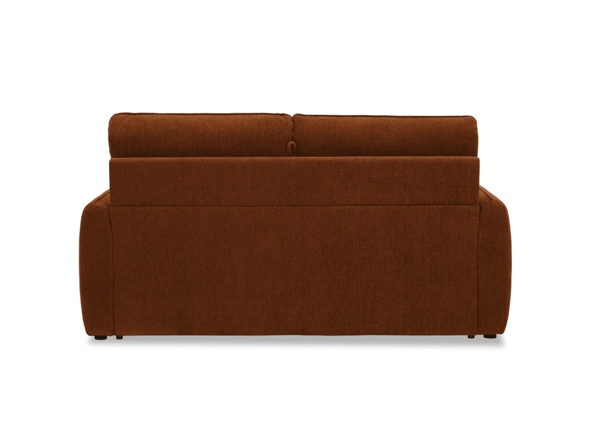 Canapé convertible express 3 places matelas 15 cm en tissu texturé terracotta ADILIO - DécoInParis