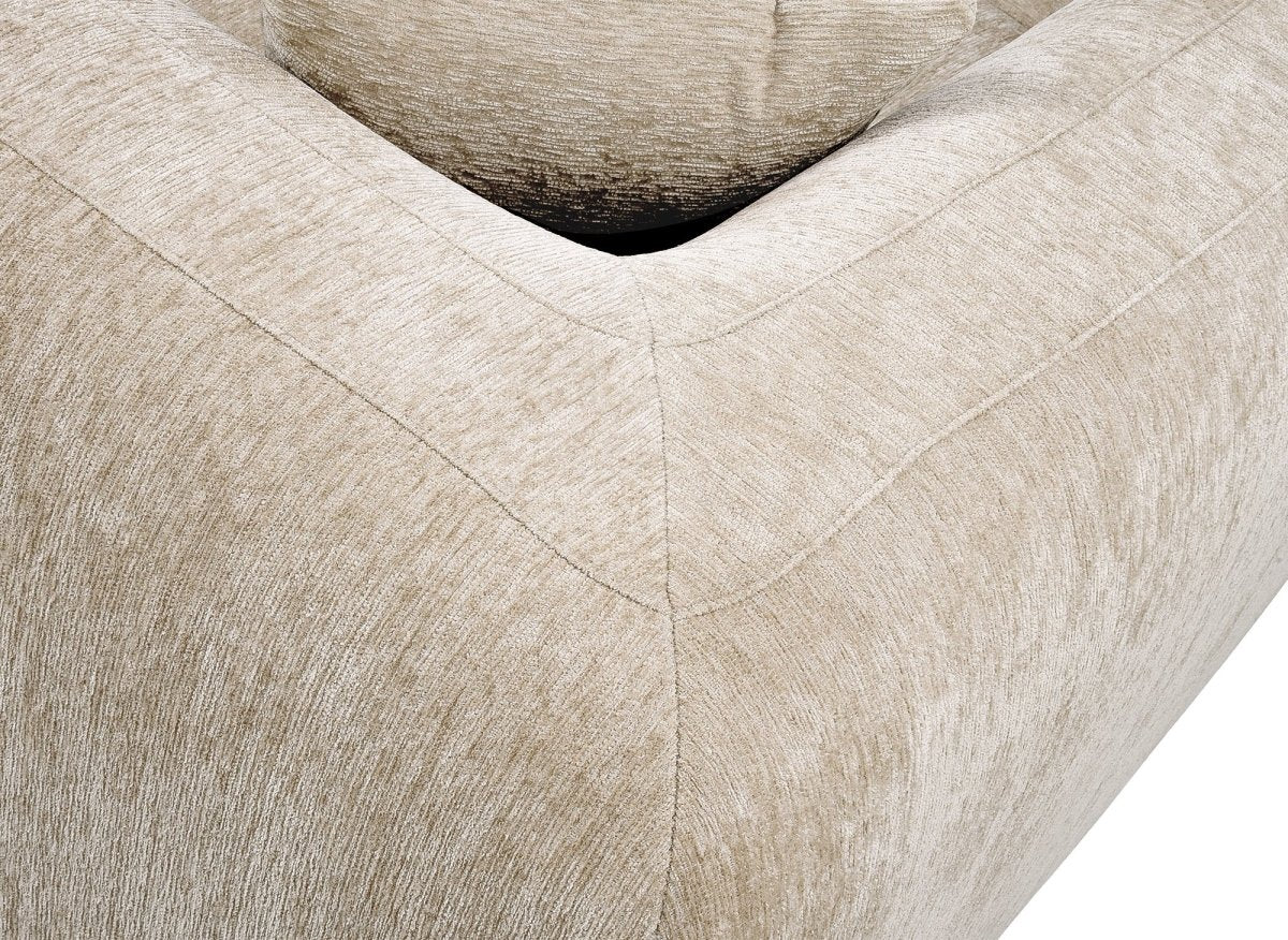 Canapé d'angle 4 places en velours chiné taupe RAMIRO - DécoInParis