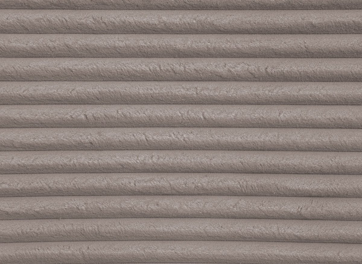 Canapé d'angle convertible avec méridienne et coffre en gros côtelé doux taupe TILDA - Angle droit - DécoInParis