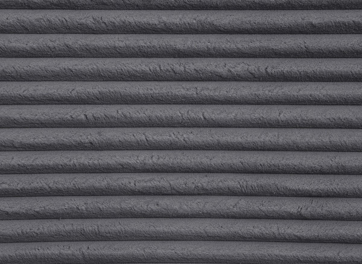 Canapé d'angle convertible avec méridienne et coffre en gros côtelé gris TILDA - Angle droit - DécoInParis