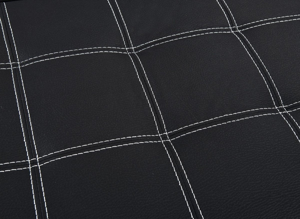 Canapé d'angle convertible en tissu noir DAVON - angle gauche - DécoInParis