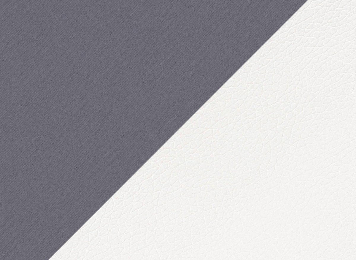 Canapé d'angle convertible réversible en velours gris et simili cuir blanc LEONIE - DécoInParis