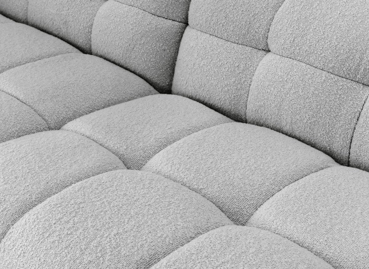 Canapé d'angle effet peau de mouton gris BELLA - Angle gauche - DécoInParis