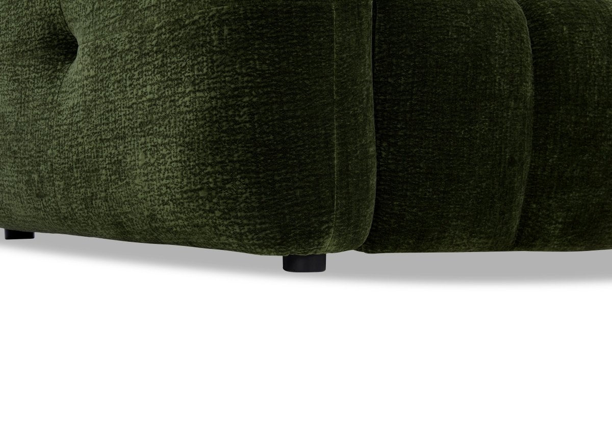 Canapé d'angle en velours tissé vert olive avec dossier réglable ADONIS - Angle droit - DécoInParis