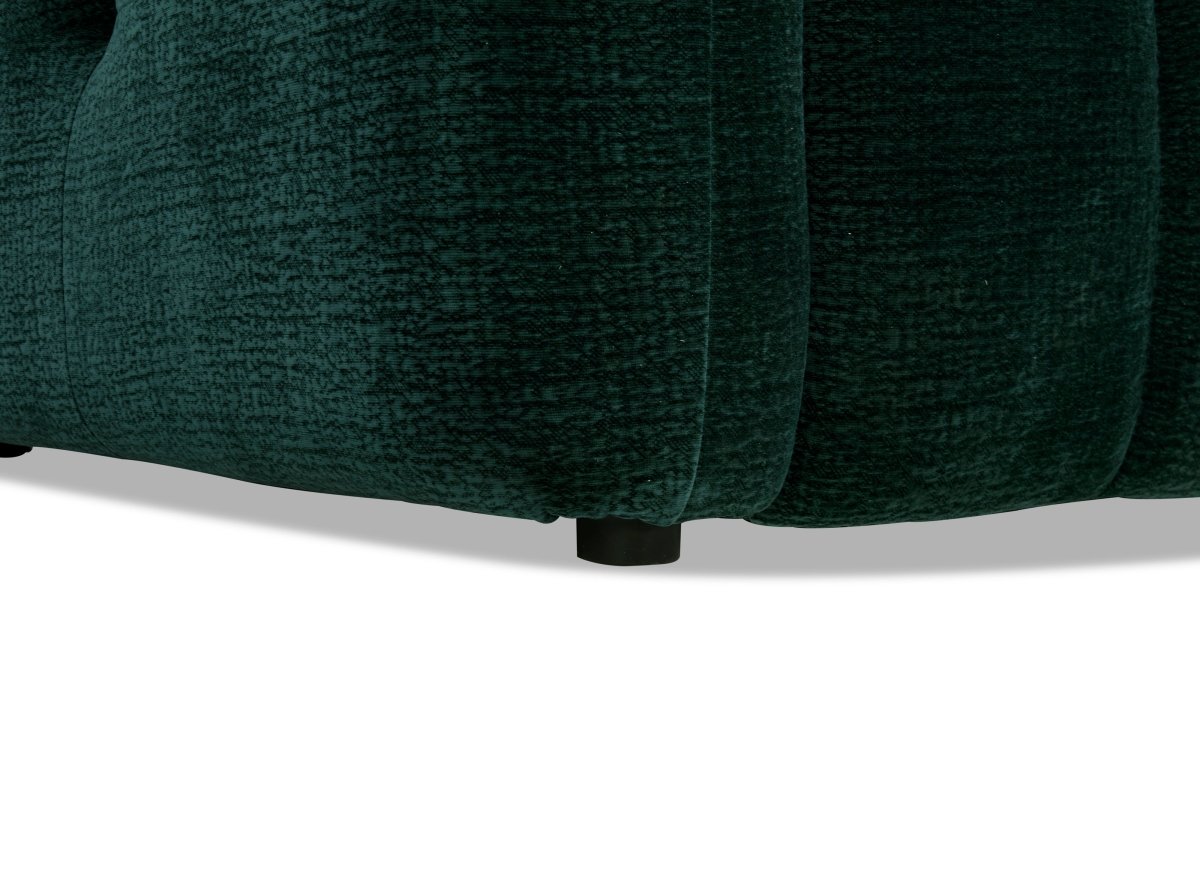 Canapé d'angle en velours tissé vert sapin avec dossier réglable ADONIS - Angle droit - DécoInParis