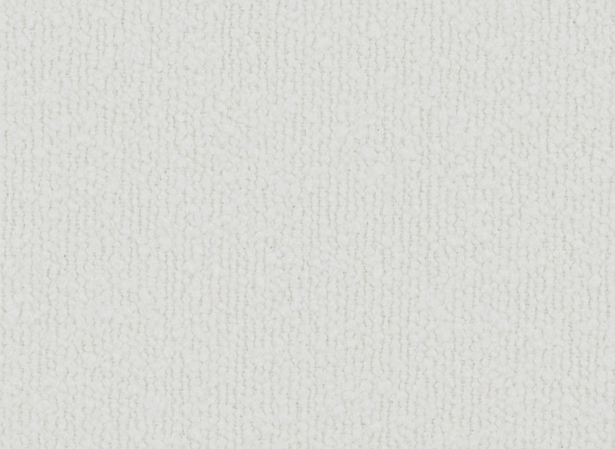 Canapé d'angle fixe modulable avec 1 pouf en tissu effet peau de mouton blanc écru HARLEM XL - DécoInParis